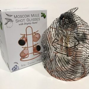 New! Moscow Mule Mugs with Stand, Set includes 4 Mugs & Stand